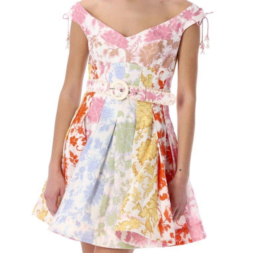 Zimmermann Postcard Spliced Mini Dress
